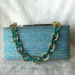 NWT Nordstrom Woven Turquoise colorful handbag